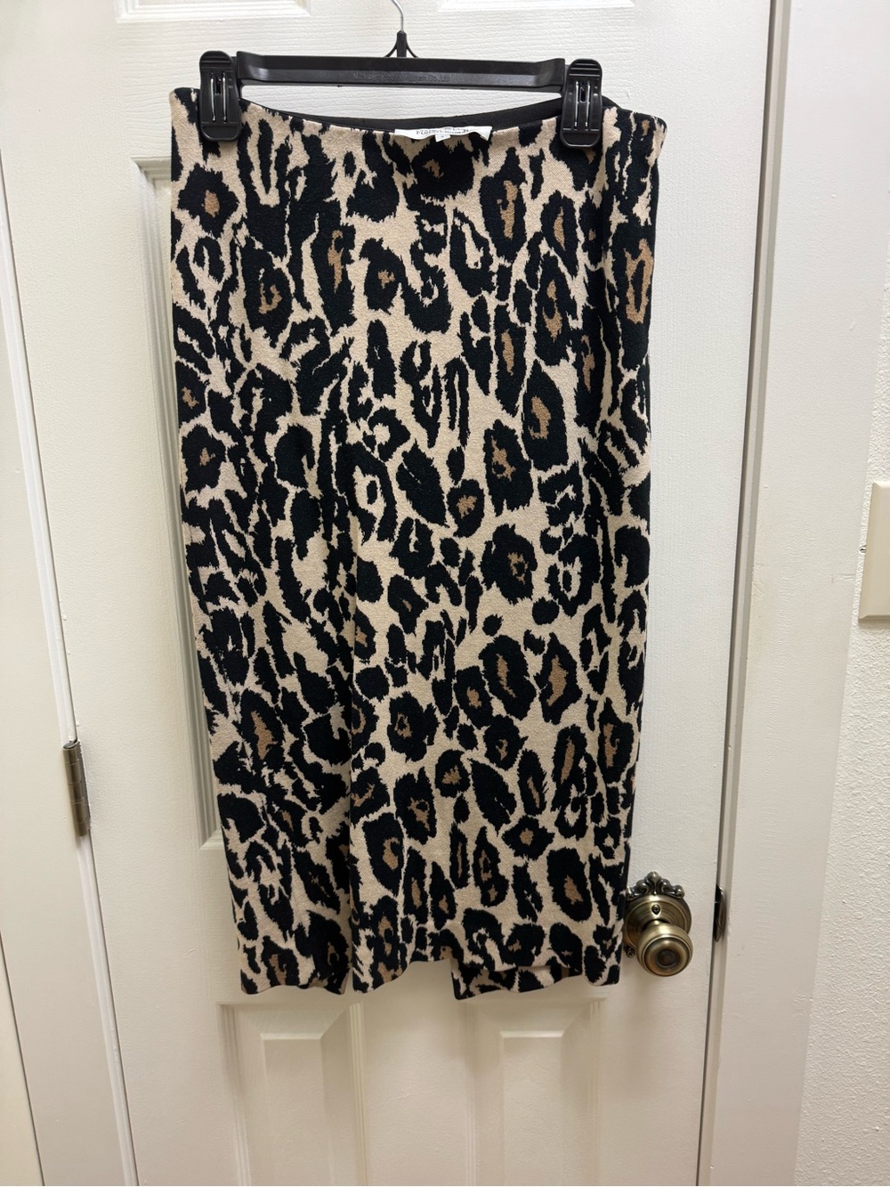 Diane Von Furstenberg Leopard Print Midi Skirt in Beige, Black, Brown